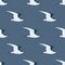 Flying Arctic tern seamless pattern