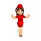 Flying attendants air hostess Profession stewardess Angry cartoon character illustration