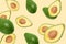 Flying avocado fruit
