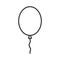 Flying Balloon Outline Flat Icon on White