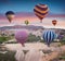 Flying on the balloons early morning in Cappadocia.