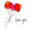 Flying balloons heart