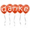 flying balloons with text DANKE