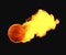 Flying basketball on fire