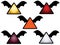 Flying bat wing icons