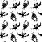 Flying bats seamless pattern. Cute Spooky vector Illustration. Halloween background and texture in cartoon gothic style