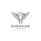 Flying bird eurasian hoopoe logo design