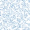 Flying birds seamless pattern with blue doves