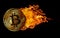 Flying Bitcoin Engulfed in Flames