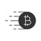Flying bitcoin glyph icon