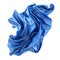 flying blue drapery fabric isoalted on a white background, AI Generative