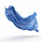 flying blue drapery fabric isoalted on a white background, AI Generative