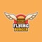 Flying Burger Food Cartoon Logo