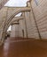 Flying buttresses support the Basilica of Saint Clare in Assisi, Umbria