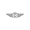 Flying camera, photo and wing. Vector logo icon template