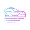 Flying car gradient linear vector icon
