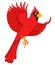 Flying cardinal cartoon