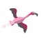 Flying cartoon cute pink flamingo isolate vector image