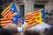 Flying Catalonia flags