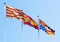 Flying Catalonia, Spain and Badalona flags