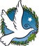 Flying Christmas dove of peace