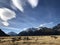 Flying clouds above the Ice Mountain