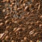 flying coffee beans as a background, AI