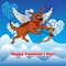 Flying cupid dog with bow and arraw