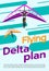 Flying delta plan poster vector template