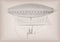 Flying dirigible, airship, blimp, on air. Vector beautiful horizontal closeup side view vintage styled linear illustration