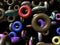 Flying donuts 3D background