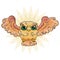 Flying doodle owl. Free hugs fluffy bird.