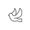 Flying dove bird outline icon