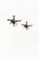 Flying drones with camera, quadcopters on white