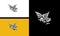 flying eagle scratch vector line art design