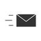 Flying envelope glyph icon