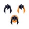 Flying evil bat modern illustrations concept bundles