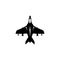 Flying Fighter Jet, War Airplane, Air Bomber Flat Vector Icon