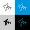 Flying fish thin linear simple icon side view.