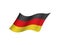 Flying flag of Germany, Vector illustration