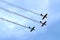 Flying in formation - planes at acrobatic show