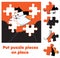 Flying ghost. Puzzle for toddlers. Match pieces and complete the picture. Halloween game for children