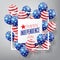 Flying Glossy USA flag pattern Balloons with 4th of July, United Stated independence day, American national day concept, il