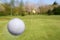 Flying golf ball