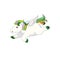Flying green-tailed Pegasus on white isolated background, vector stock illustration in Cartoon design style, concept of Greek