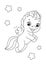 Flying Happy Unicorn Coloring Page