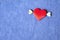 Flying heart on blue jean background. Delivering love frame. Backdrop for Valentine& x27;s concept