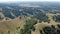 Flying high over a vast rural terrain in the Deliblato desert