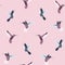 Flying hummingbird seamless pattern