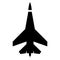 Flying jet fighter simple icon